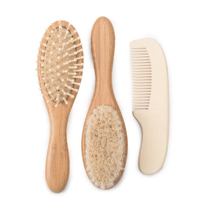 Baby Wooden Hair Brush And Comb Set For Newborns & Toddlers