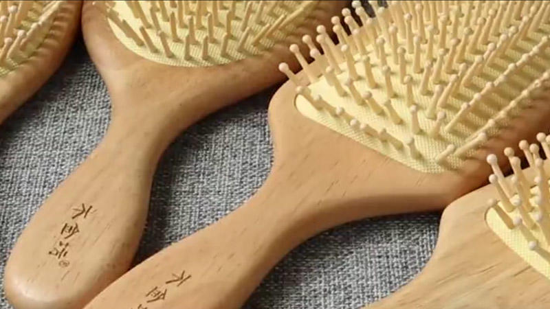 Biodegradable Hair Brush with Ball Tipped Bristles from Natural Wood Organic
