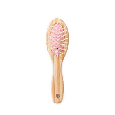 Natural Bamboo Bristle Hair Brush Pink Mini Easy To Carry Gift