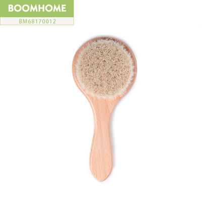 Pure Goat Round Boar Hair Comb And Brush Set For Baby