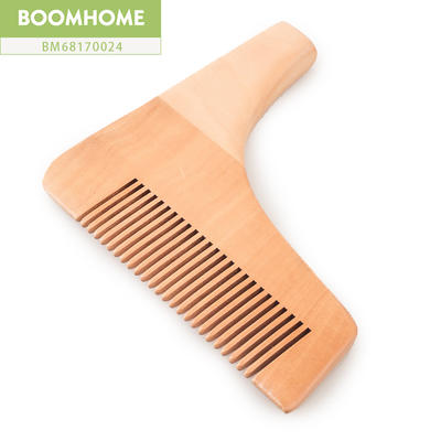 Portable L Shape Static Wooden Beard Comb Horn
