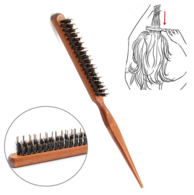 Professional Salon Teasing Back Hair Brushes Wood Slim Line Comb Hairbrush Extension Hairdressing Styling Tools DIY Kit 1 PCS BOOMHOME BM66190002