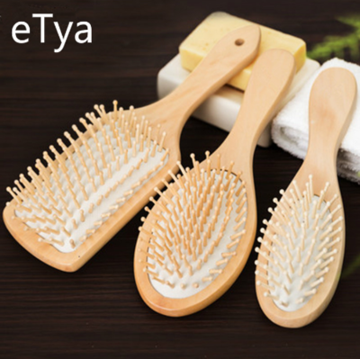 1PC Wood Comb Professional Healthy Paddle Cushion Hair Loss Massage Brush Hairbrush Comb Scalp Hair Care Healthy bamboo comb BM68190300