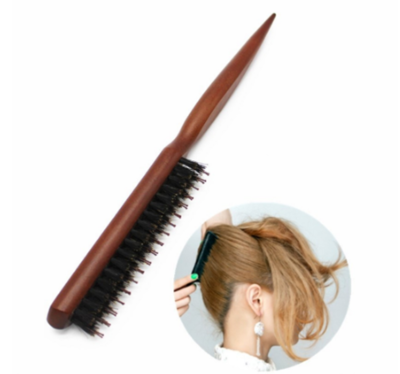 High Quality Wood Handle Natural Boar Bristle Hair Brush Fluffy Comb Hairdressing Barber Hair Styling Tools BM66190003